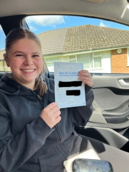 Congratulations to Emily for passing her practical test first time at Bolton on 30/8/23.