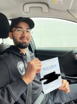 Very well done Husnain for passing your practical test at Cheetham Hill on 5/10/22.