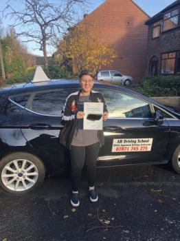 Well done to Katie for passing her practical test in Bolton.