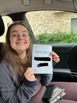 Well done to Kelsie for passing her practical test first time at Sale on 18/6/23.