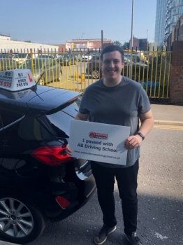 Congratulations to Liam for passing his practical test first time at Cheetham Hill on the 25th July 2019.  Well done!