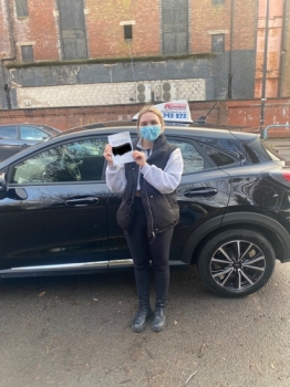 Congratulations to Lucy for passing her practical test at Cheetham Hill on 1/2/21.