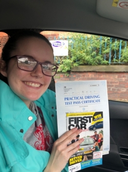 Well done Sophie for passing your practical test at Cheetham Hill on 19/6/19.