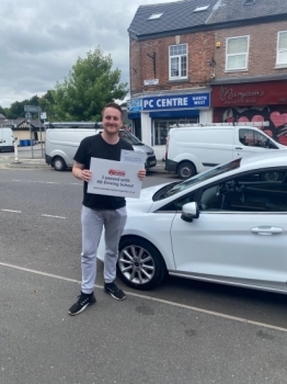 Congratulations to Reece for passing his practical test first time at West Didsbury on 24/8/21.