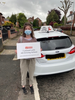 Congratulations to Abbie for passing her test at Cheetham Hill on 25/5/21.