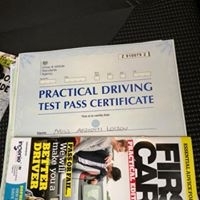 Congratulations for passing your test at Bolton.  Well done Afrodite....