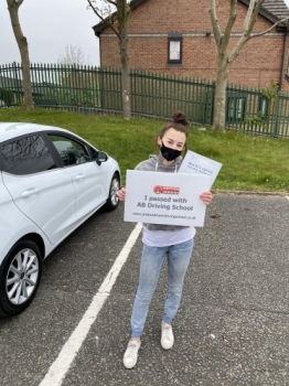 Congratulations to Alice for passing her practical test first time with just 1 fault at Cheetham Hill on the 28th April 2021.  Well done....