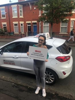 Congratulations for another first time pass for Kiah Singleton on the 8/10/19 at Sale test centre.