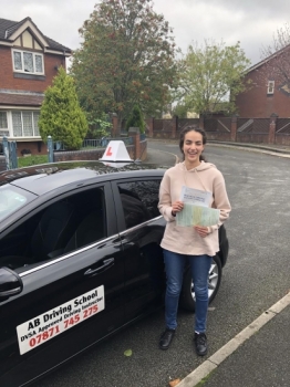 Well done to Madjde Bougherira for passing her practical test at Cheetham Hill first time with just one fault on the 24/10/18.  Excellent result....